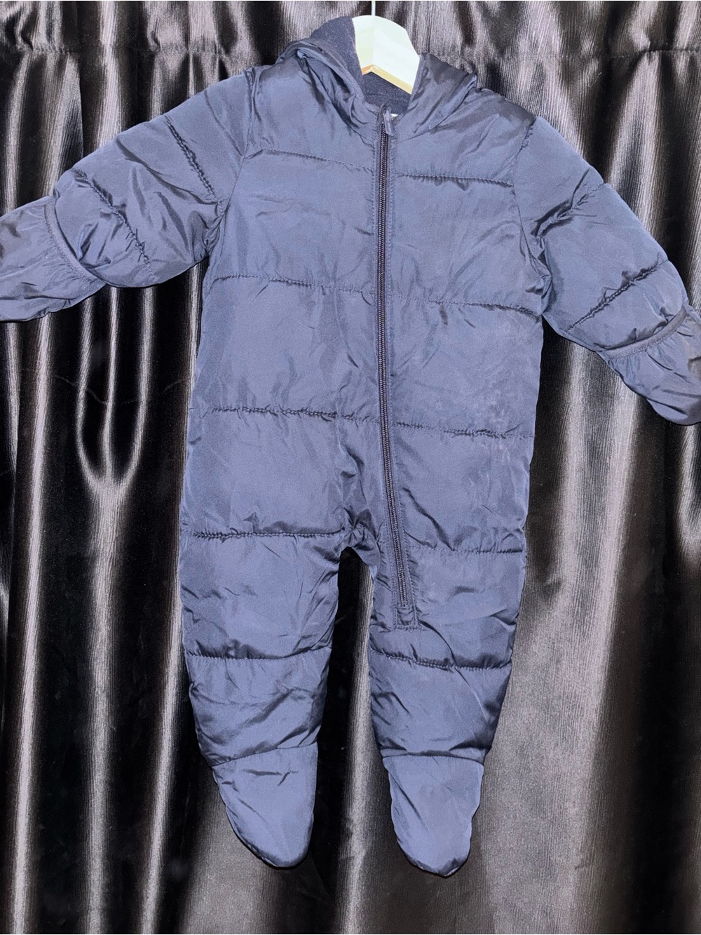 Navy Hooded Puffer One-Piece for Kids - Unbranded 6-12 months